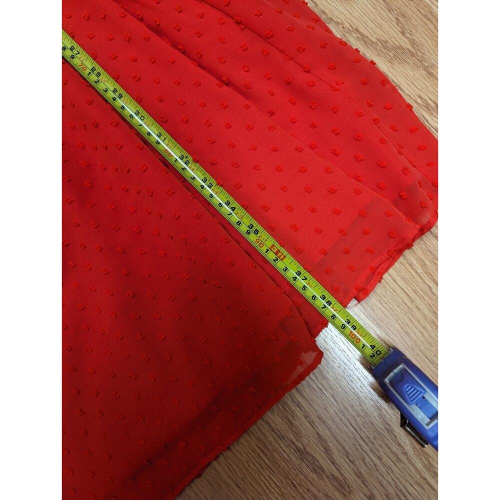 Maison Jules Women's Swiss Dot A Line Red Dress Sleeveless Size XL Sheer Whimsy - Picture 14 of 14
